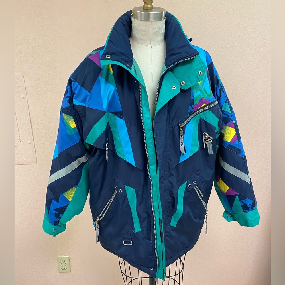 Vintage FILA official Italian Olympic Ski Team Ski Jacket, size M/L, multicolor